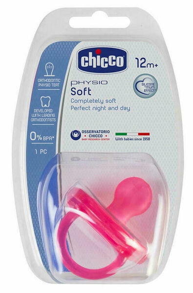 Chicco Celosilikonový dudlík Physio Soft 12m+ růžový porovnat ceny