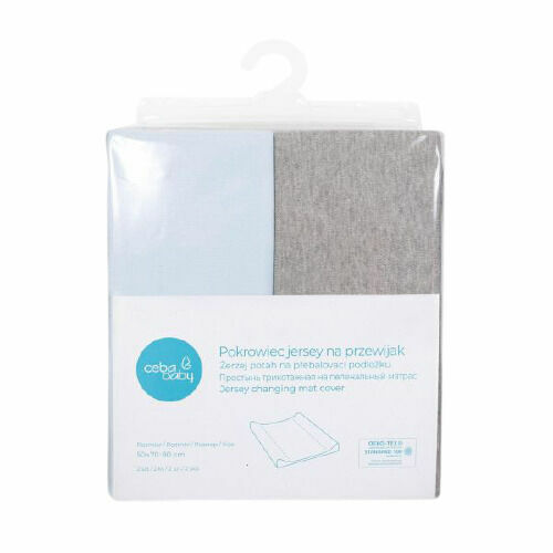 CEBA Potah na přebalovací podložku 50 x 70-80cmLight Grey Melange+Blue 2ks porovnat ceny