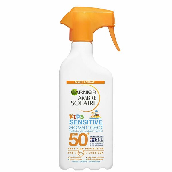 Garnier Ambre Solaire Kids Sensitive Advanced - Ochranný krém proti UVB, UVA a dlouhovlnnému UVA SPF 50+ 300ml porovnat ceny