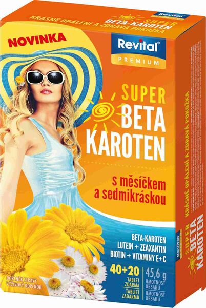 Revital Super Beta-karoten+Měsíček+Sedmikráska 40+20 tablet porovnat ceny