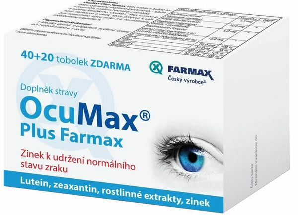 OcuMax Plus Farmax 40+20 tobolek ZDARMA porovnat ceny