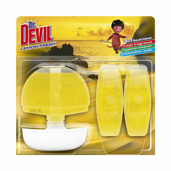 DR DEVIL Tekutý WC blok 3v1 Lemon Fresh 3 x 55 ml porovnat ceny