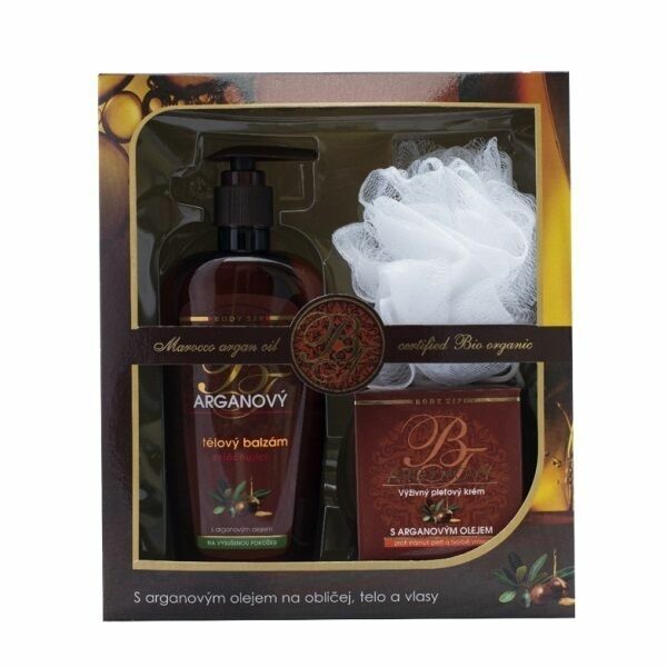 Body Tip Dárková kazeta Argan Tělový balzám 400ml + pleťový krém 50ml + Dárek zdarma porovnat ceny