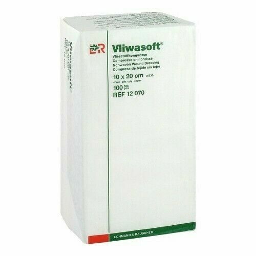 VLIWASOFT, NESTERILNÍ KOMPRESE, 4 VRSTVY, 10 CM X 20 CM KOMPRESE Z NETKANÉ TEXTILIE porovnat ceny