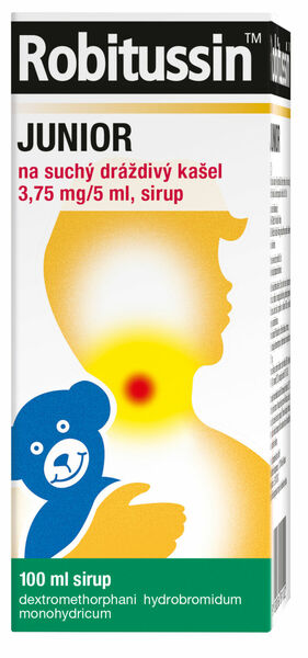 Robitussin Junior 3.75mg/5ml suchý dráždivý kašel sirup 100ml porovnat ceny