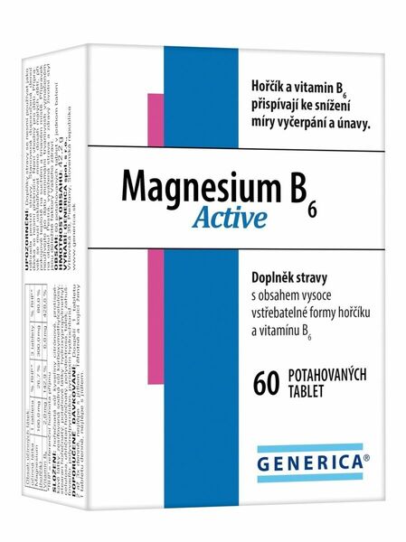 Generica Magnesium B6 Active 60 tablet porovnat ceny