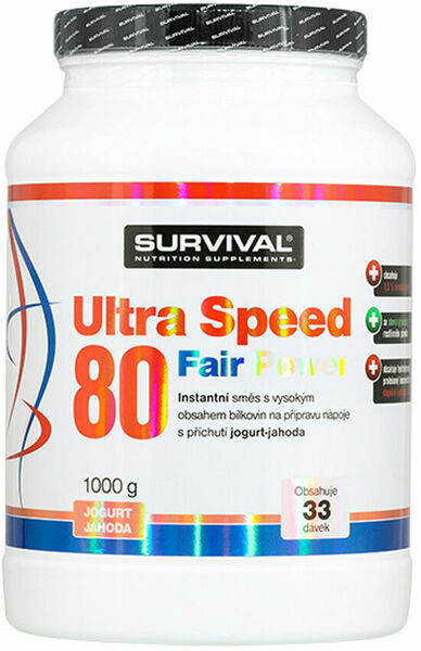 Survival Nutrition Ultra Speed 80 Fair Power jogurt-jahoda 1000g porovnat ceny