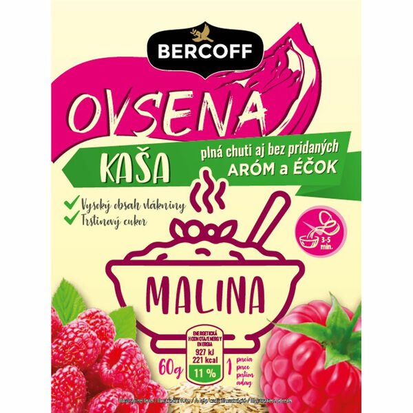 BERCOFF Ovesná kaše s malinami 60 g porovnat ceny