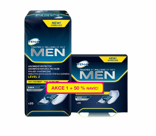 Inkontinenční vložky TENA Men Level 2 20ks + 50% navíc porovnat ceny