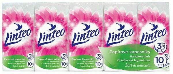 Papírové kapesníky LINTEO 10x10ks, 3-vrstvé porovnat ceny