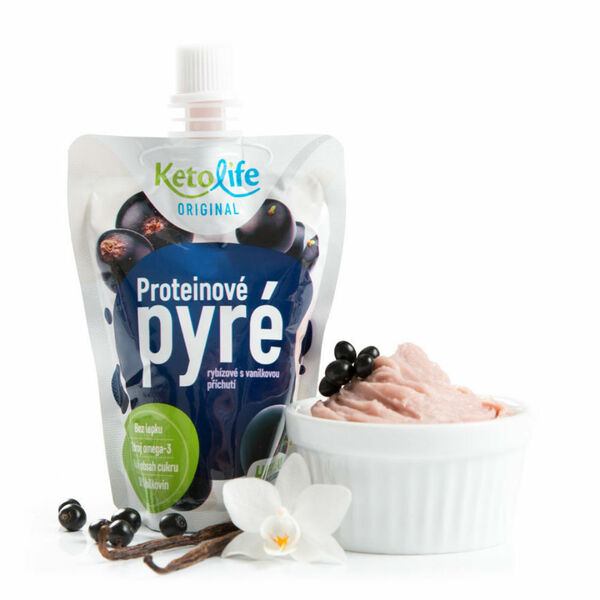 KETOLIFE Proteinové pyré rybízové s vanilkovou příchutí 100 g porovnat ceny