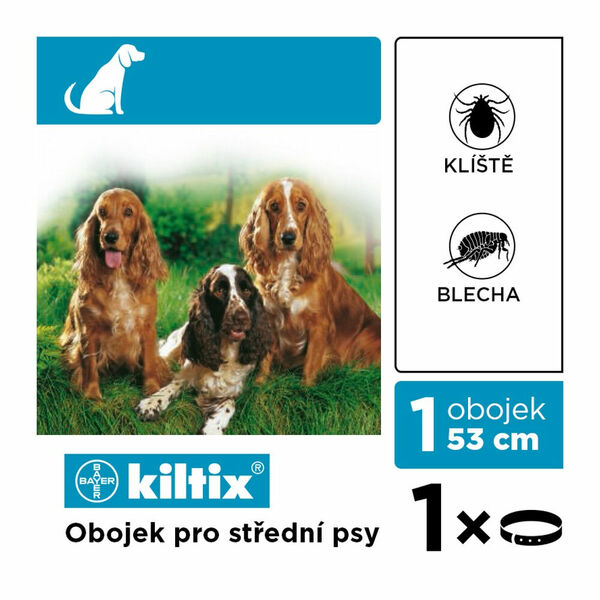 KILTIX Obojek proti blechám a klíšťatům pro střední psy 53 cm porovnat ceny