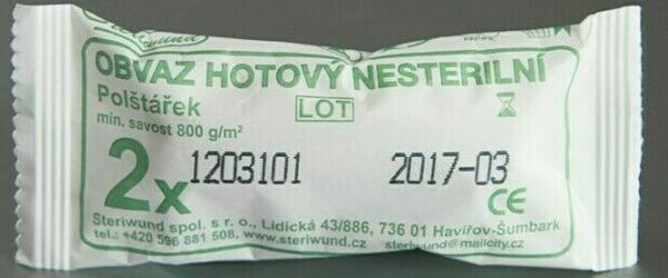 Obvaz hotový se 2 polštářky nesterilní Steriwund porovnat ceny