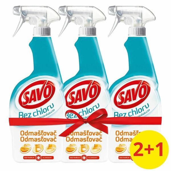 Savo Odmašťovač dezinfekční sprej bez chloru 3x700ml porovnat ceny