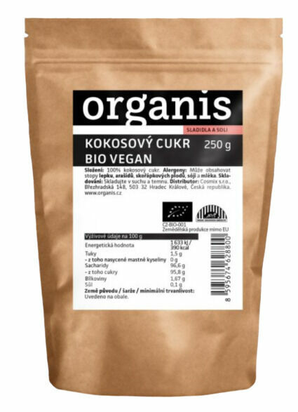 Organis Kokosový cukr BIO 250g porovnat ceny