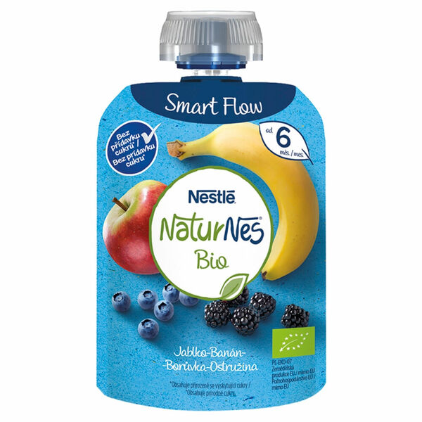 NESTLÉ Ovocná kapsička Jablko, Banán, Borůvka, Ostružina BIO 90 g porovnat ceny
