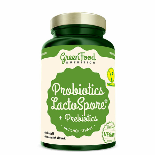 GREENFOOD NUTRITION Probiotika lactospore + prebiotika 60 kapslí porovnat ceny
