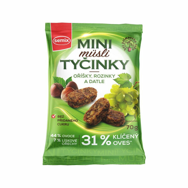 SEMIX Mini müsli tyčinky s oříšky bez lepku 70 g porovnat ceny