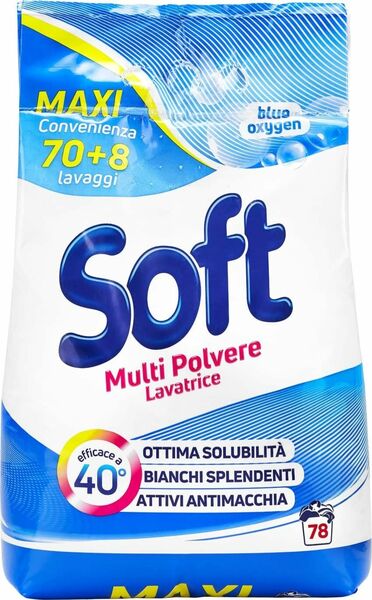 Soft Prací prášek na bílé i barevné prádlo, Blue Oxygen, (70+8 pracích dávek) 4,68kg porovnat ceny