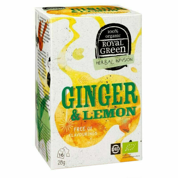 Royal Green zázvorový čaj Ginger & Lemon BIO 16x1,8g porovnat ceny