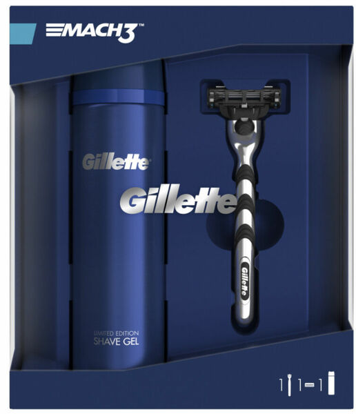 Gillette Dárkové balení Mach3 Holicí strojek + Sensitive gel na holení 200ml porovnat ceny