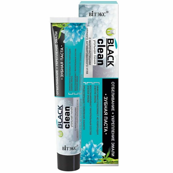 BLACK CLEAN zubní pasta „Bělení a posílení zubní skloviny“ 85g porovnat ceny