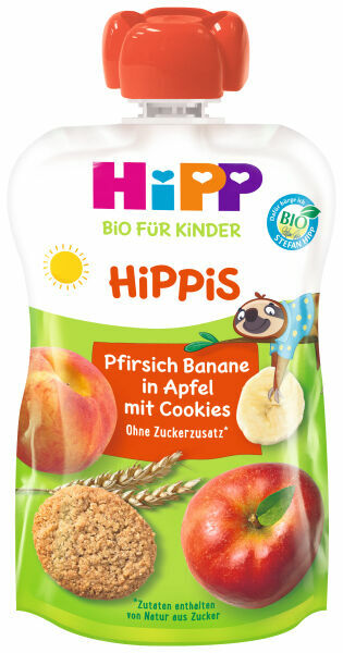 HiPP BIO Hippies Jablko, broskev, cookies 100g porovnat ceny