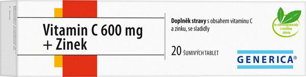 Generica Vitamin C 600mg + Zinek 20 tablet porovnat ceny