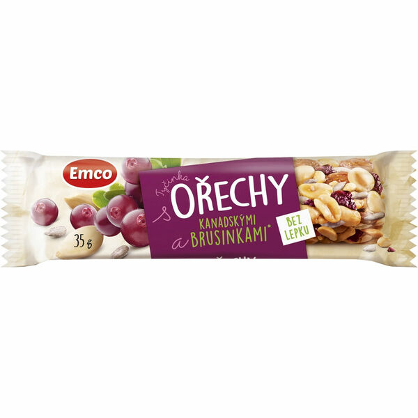 EMCO Tyčinka Ořechy a brusinka 35 g porovnat ceny