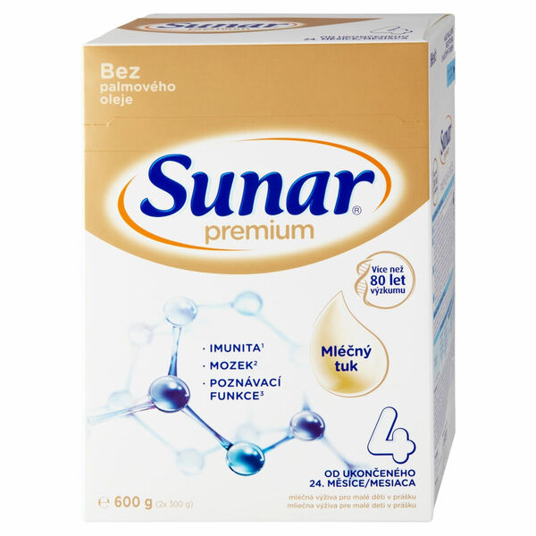 SUNAR Premium 4 Pokračovací batolecí mléko od 24. měsíců 600 g porovnat ceny