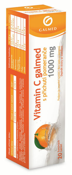 Galmed Vitamin C 1000mg pomeranč 20 šumivých tablet porovnat ceny