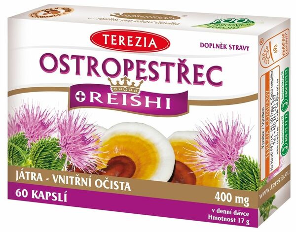 Terezia Ostropestřec + Reishi 60 kapslí porovnat ceny