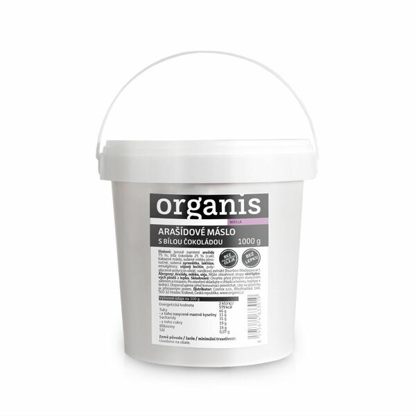 ORGANIS Arašídové máslo s bílou čokoládou 1000 g porovnat ceny