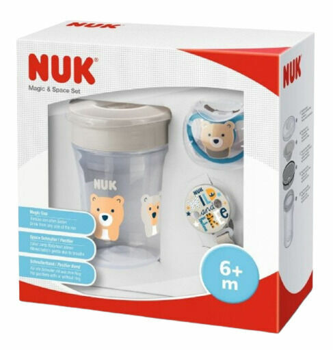 Nuk Set Magic Cup Space béžový,6m+ porovnat ceny