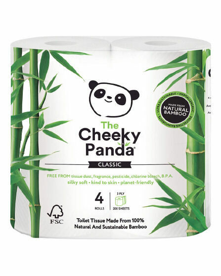 Cheeky Panda Toaletní papír 3-vrstvý 200 útržků 4 role porovnat ceny