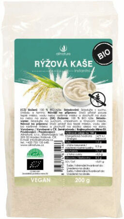 Allnature Rýžová kaše instantní BIO 200g porovnat ceny
