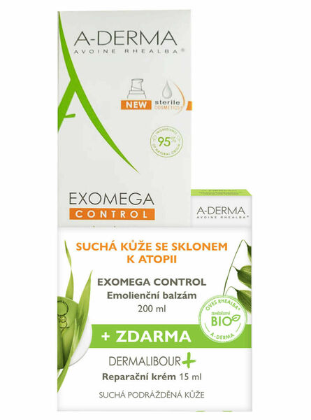 A-Derma Exomega control baume emollient 200ml + Dermalibor reparační krém 15ml porovnat ceny
