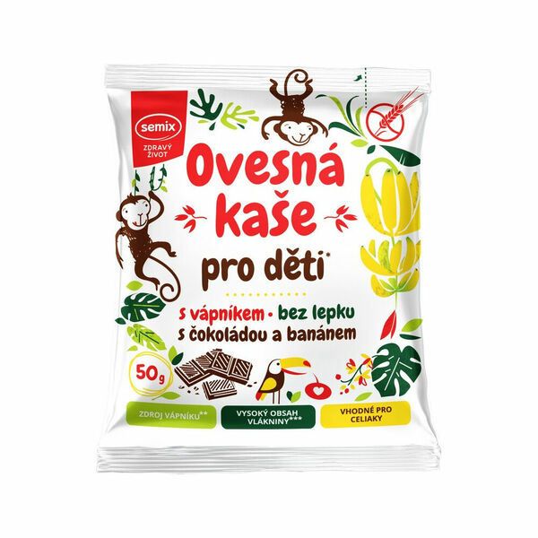 SEMIX Ovesná kaše pro děti s vápníkem s čokoládou a banánem 50 g porovnat ceny