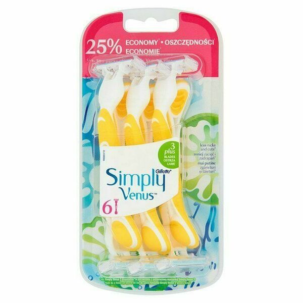 Gillette Venus  Gilletet Venus 3 Dámská pohotová holítka Yellow 6ks porovnat ceny