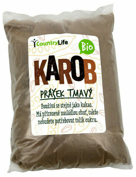 Country Life Karobový prášek tmavý BIO 500g porovnat ceny