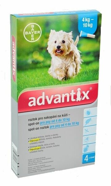 Advantix pro psy spot-on od 4 do 10kg 4x1ml porovnat ceny