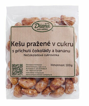 Diana Company Kešu pražené v cukru s příchutí čokolády a banánu 100g porovnat ceny