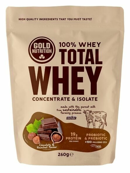 GoldNutrition Total Whey čokoláda-lískový ořech 260g porovnat ceny