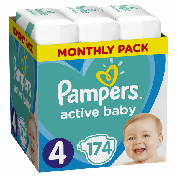 Pampers Active Baby vel. 4 dětské pleny Monthly Box 174 ks porovnat ceny