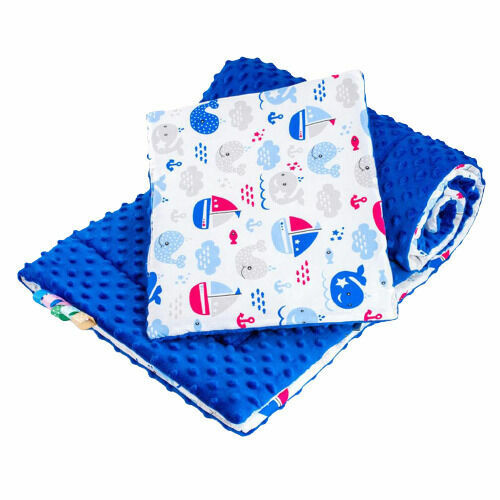 New Baby Oboustranný Set z Minky do kočárku moře modrý porovnat ceny