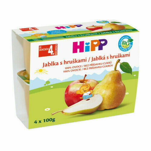 HiPP 100% OVOCE BIO Jablka s hruškami 4x100g C-100 porovnat ceny