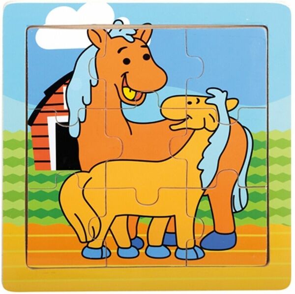 Bino  Dř. puzzle koníci, 9 dílků porovnat ceny