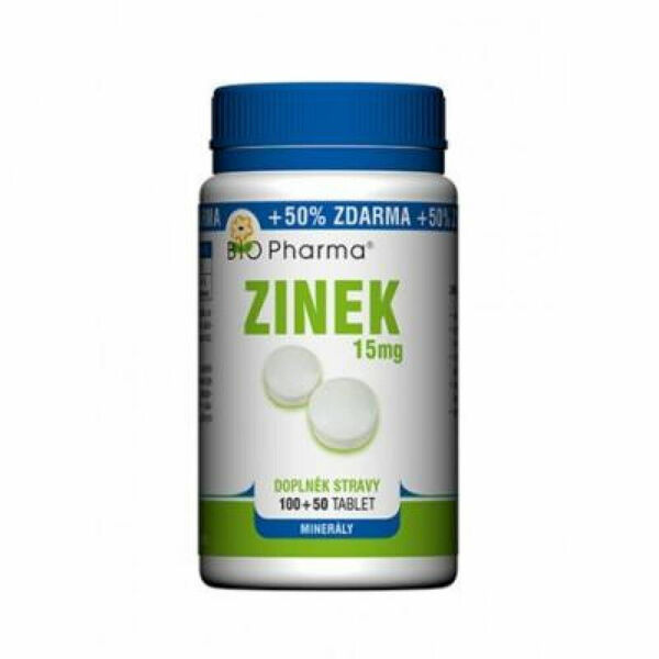 BIO PHARMA Zinek 15mg 100+ 50 tablet porovnat ceny
