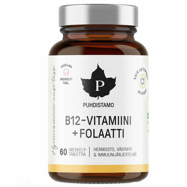 Puhdistamo Vitamin B12 Folate, Malina 60 pastilek porovnat ceny