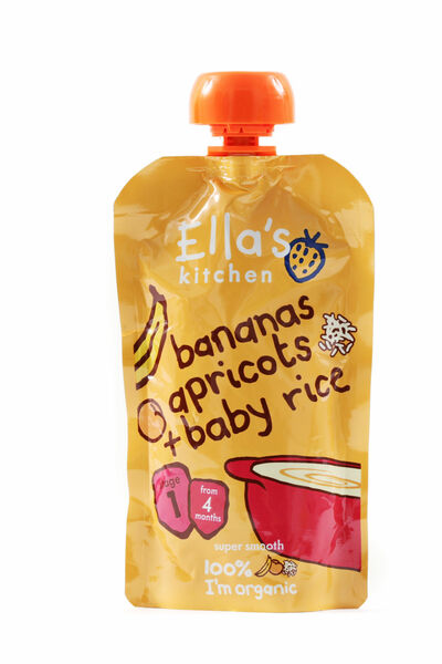 Ellas Kitchen BIO Dětská rýže banán a meruňka kapsička 120 g porovnat ceny